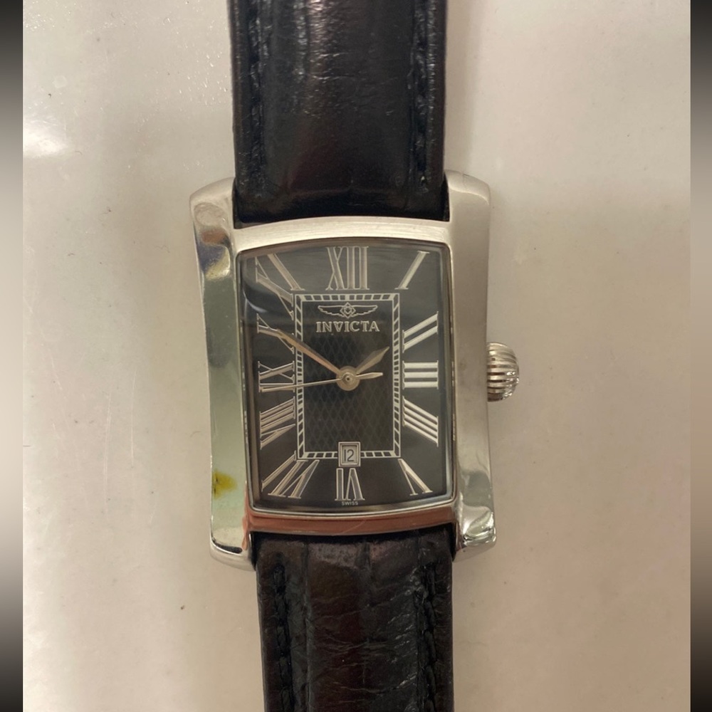 Invicta Black Leather Watch